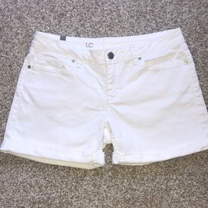 LC Lauren Conrad Midi White Denim Shorts
